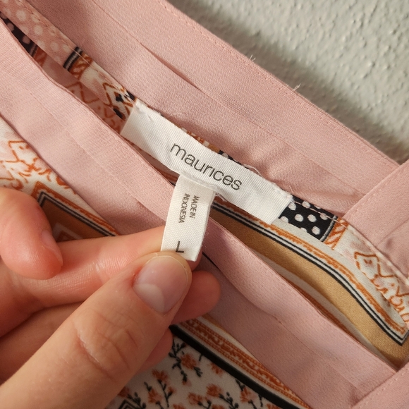 Maurices Chevron Tank Top - Pink, Black, and Tan - Picture 2 of 6